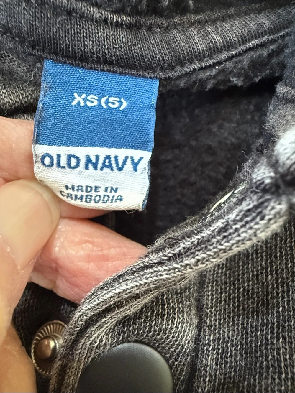 Old Navy Washed Gray Hooded Pullover Sweatshirt